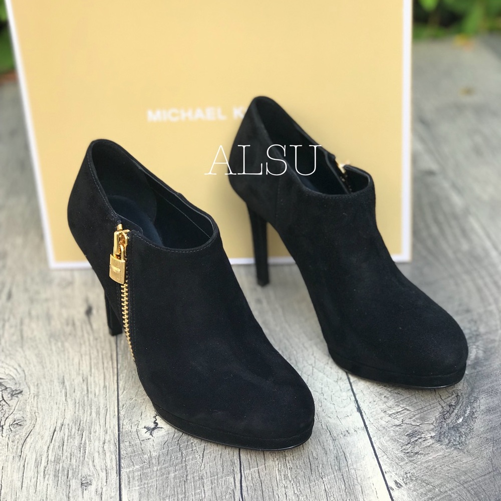 NWT Michael Kors Jillian Ankle Boot Suede Black W - Picture 5 of 7
